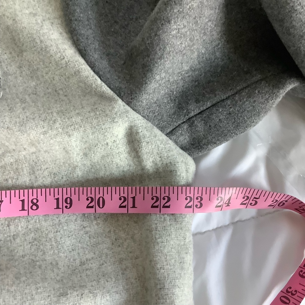 $179 Alfani Women's Gray Colorblocked Wing Collar Belted Waist Jacket Size L/XL - Picture 6 of 9